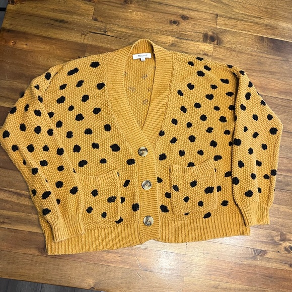 Madewell Hillview Knit Cardigan Spotted Sweater S - Picture 4 of 6